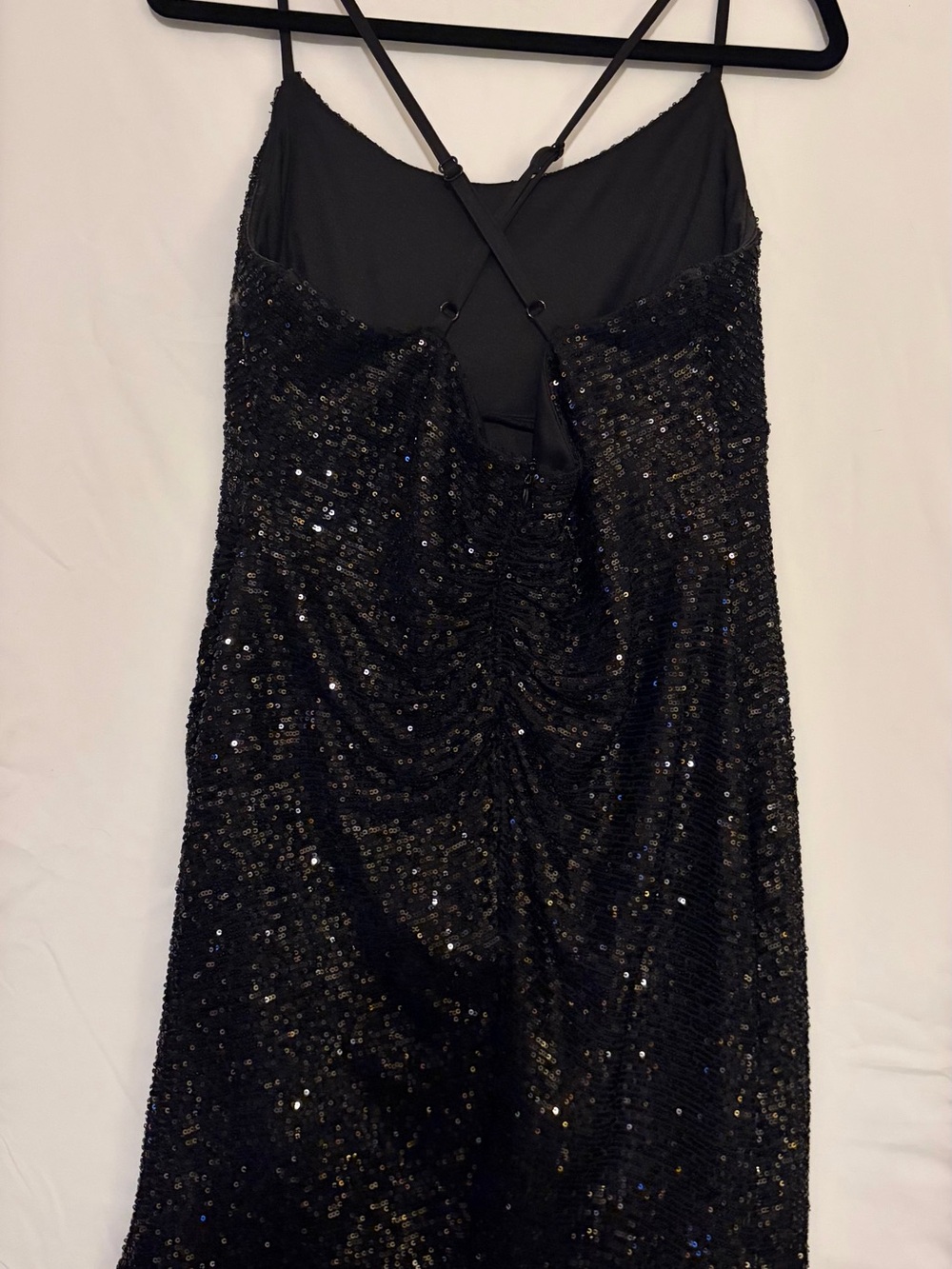 Night Way Collections Black Sequin Strapless Slip Dress